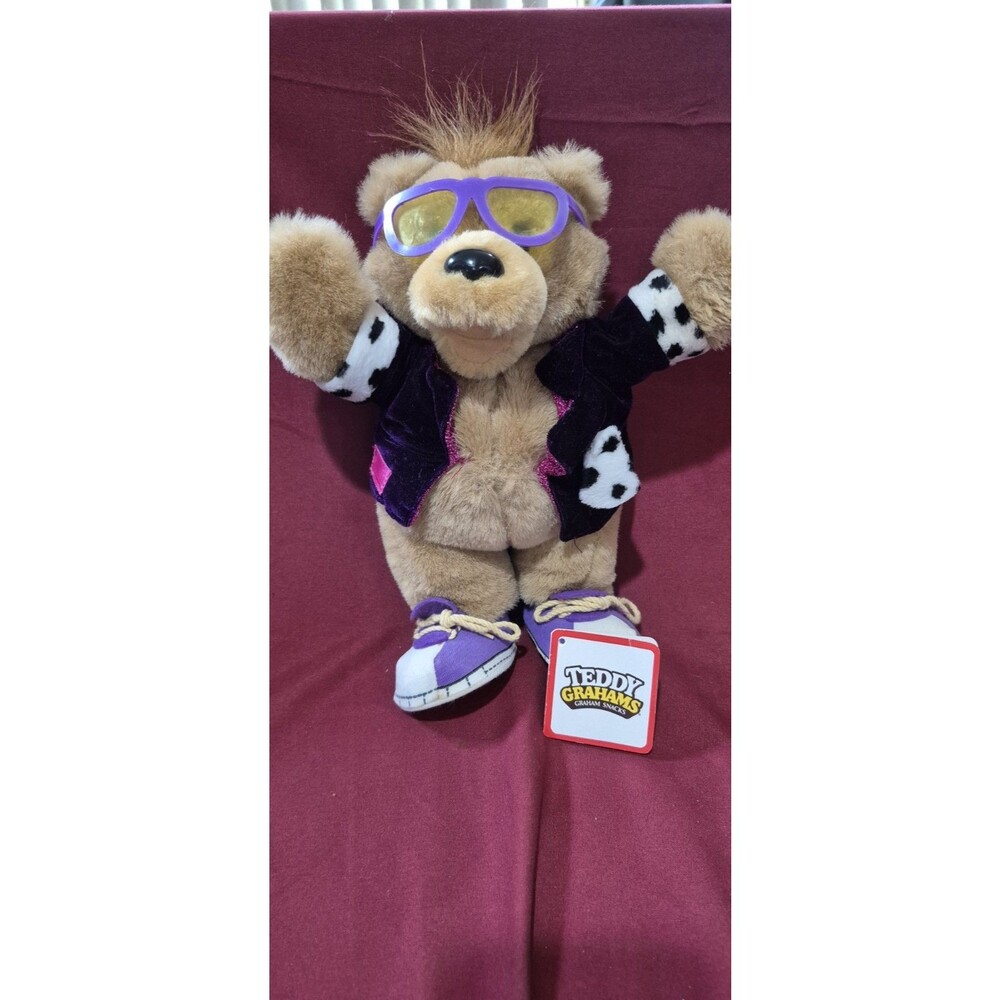 Vintage 1990 Nabisco TEDDY GRAHAMS Rocker Bear Stuffed Animal Plush Applause